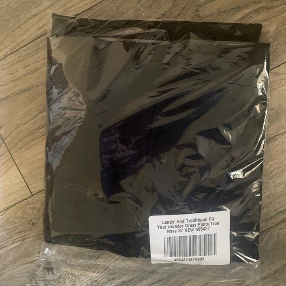 NWT LANDS' END TRADITIONAL FIT YEAR'ROUNDER DRESS PANTS TRUE NAVY 37X30 - Picture 4 of 6